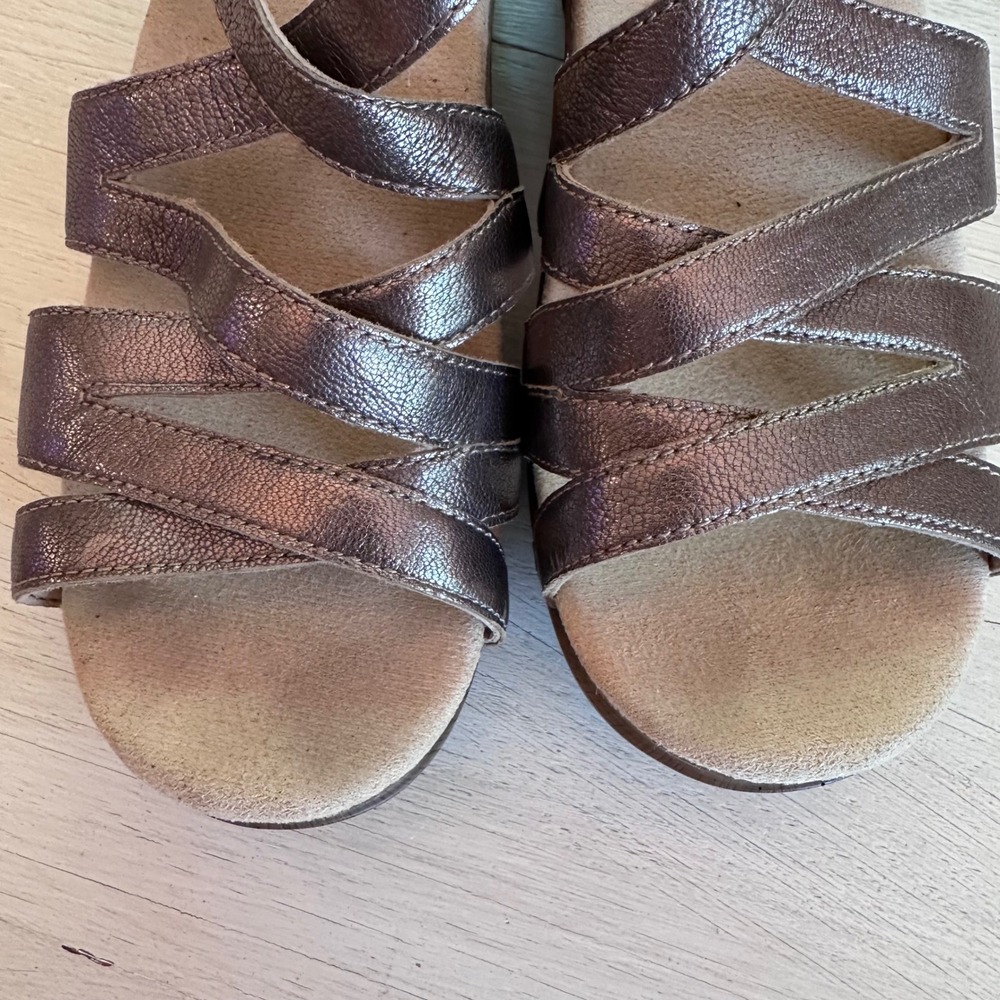 Dr. Scholl's Brown Leather Strappy Slingback Sandals - Picture 4 of 8